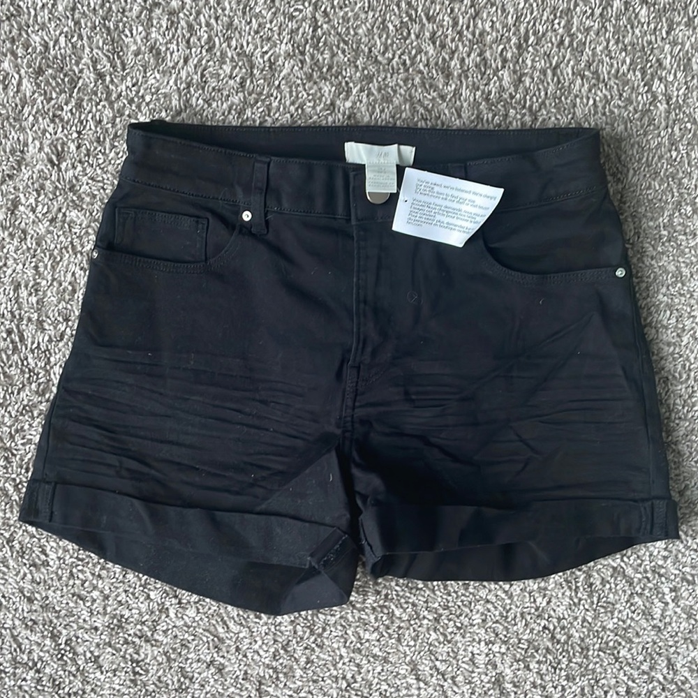 High waisted black shorts